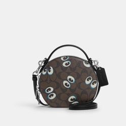 Coach Canteen Crossbody Bag In Signature Canvas With Halloween Eyes NWT