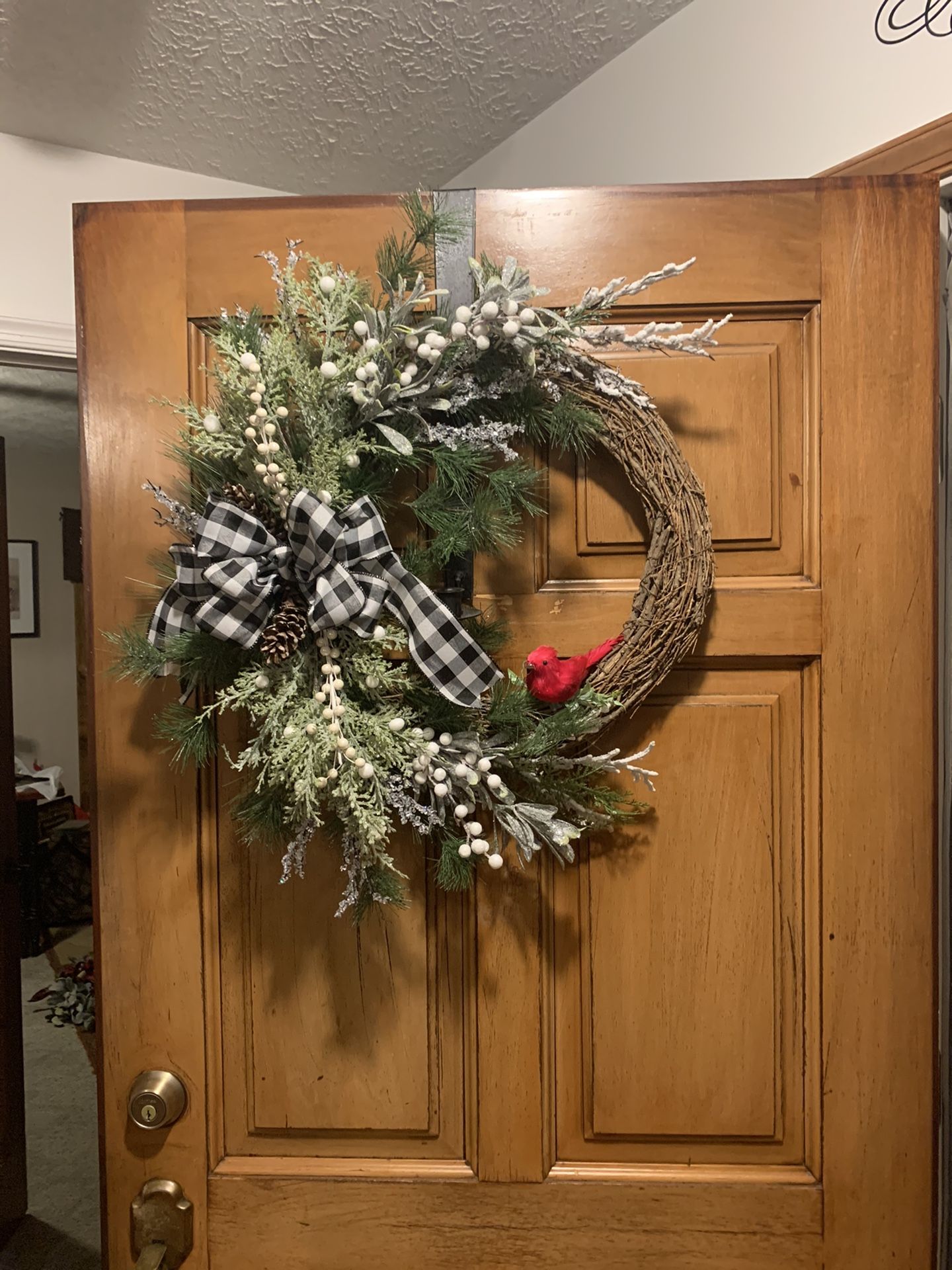 Beautiful Handmade Christmas/Winter Wreath with Cardinal