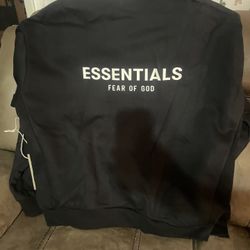 Essentials  Hoodie $60 Black And Beige