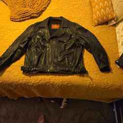 3XL Men's Eagle Leather Motorcycle Jacket With Snap In Insulated Liner