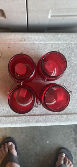 Set Of 4 Hanging Glass Jars 