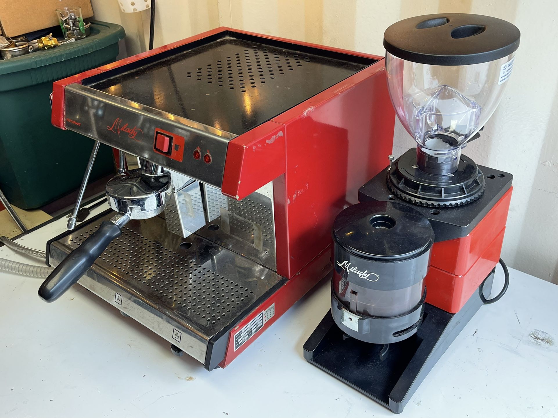 Furtumat Milady Espresso Machine (and Grinder) Maker Coffee 110v Single Group - Food Truck Coffee Cart