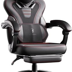 Dowinx Fabric Gaming Chair with Footrest,Big and Tall Game Chair for Heavy People, Gamer Chair with
