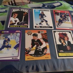 Hockey Brett Hall 11 Card Lot Bowman 91, Proset 90, Score 91.  Selling As A Bundle Cash Porch Pickup Redmond 