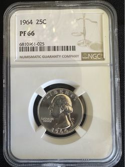 1964 Proof Silver Washington Quarter - NGC PF66