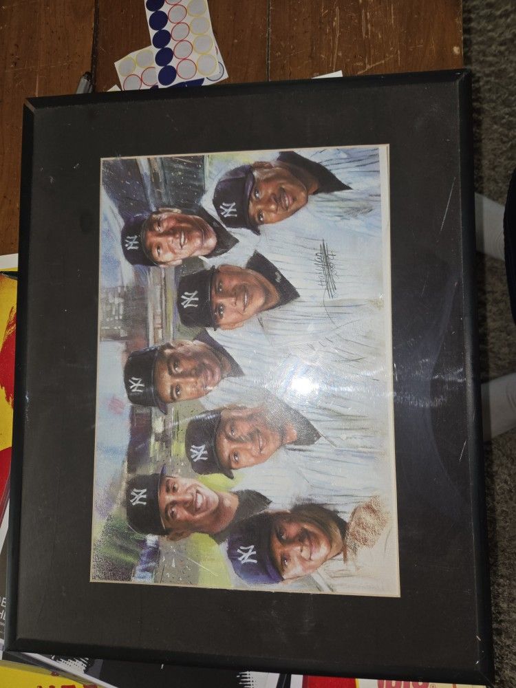 Framed Photo Of Early 2000s Yankee Greats