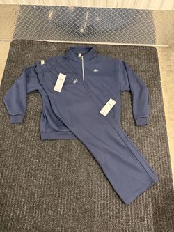Alo Yoga Navy Quarter-Zip Sweatsuit Set