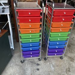 2 Nice Seville Classics 10-Drawer Organizer Rolling Storage Cart( $30 For Each Or $50 For Both 