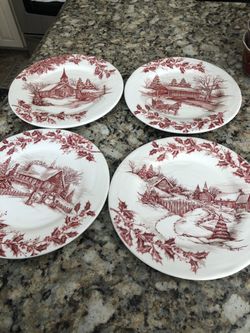 4 decoration Christmas plates