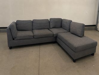 Delivery for free Grey L shaped couch