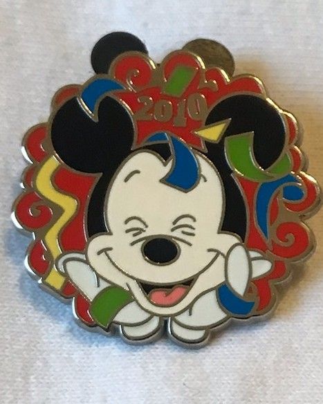 Disney 2010 New Years Pin Set (2 Pins - See Pictures) Limited Edition