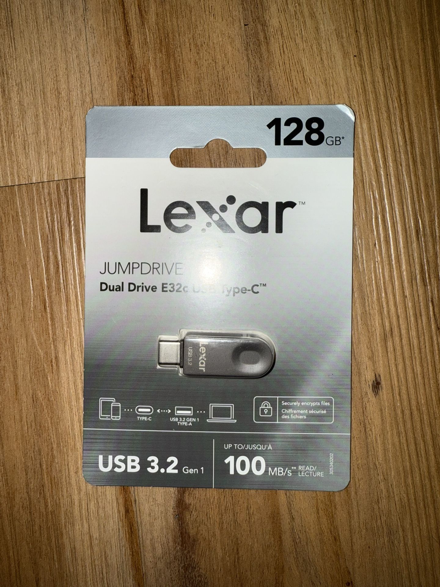 Lexar Jumpdrive Dual Drive E32c USB Type C 128GB USB 3.2 Gen1 100 MB/s