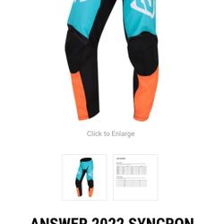 Answer 2022 Syncron Prism Motocross Racewear Astana Blue/Hyper Orange