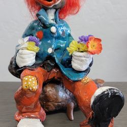 Handmade Signed Clown Figurine – Annette Little 