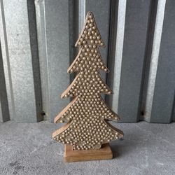 Decorative Wooden Christmas Tree with Pearl Beads