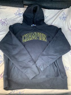 Champion Embroidered Gold Logo Hoodie Large Black