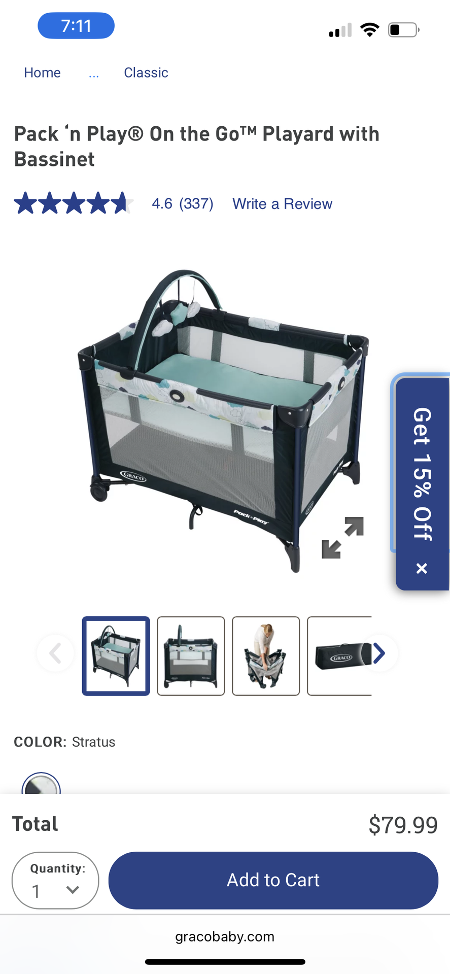 Graco Baby Pack 'n Play® On the Go™ Playard with Bassinet