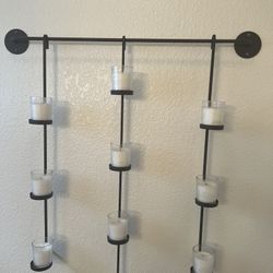 Wall Art/Decor  With  10  candles In Glass