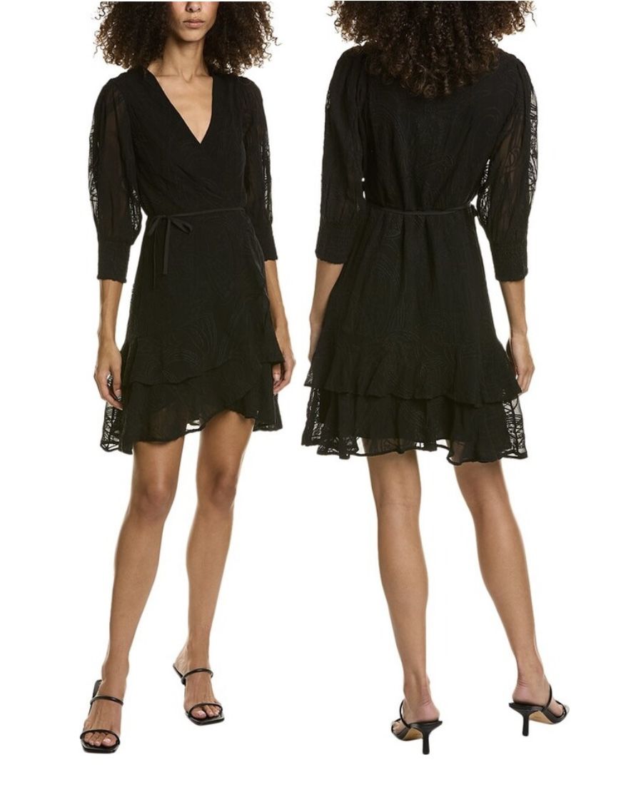 ALLSAINTS Ari Ossia Embroidered Faux Wrap Dress NWOT
