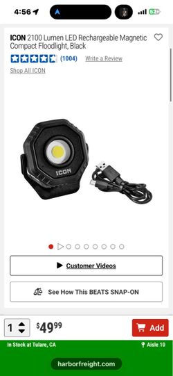 ICON 2100 Lumen LED Rechargeable Magnetic Compact Floodlight