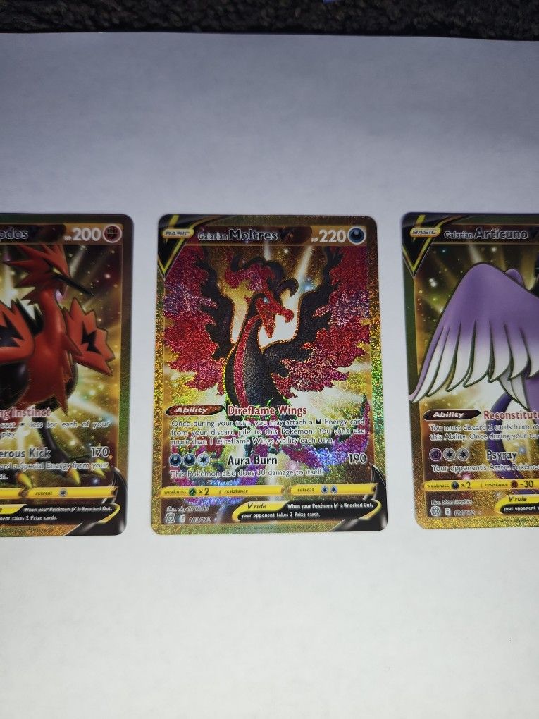 Galarian Set, First Back Photo Is Moltres, Second Is Zapdos, Third Is Articuno