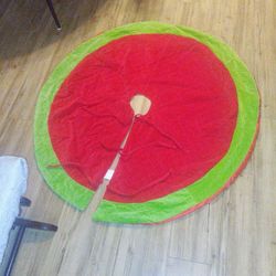 Tree Skirt Color Rojo Con Verde