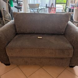 Grey Cloth Single Pillow Top Sleeper Sofa 