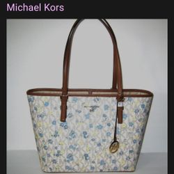 Michael Kors Jet Set Logo Floral Medium Carryall Tote