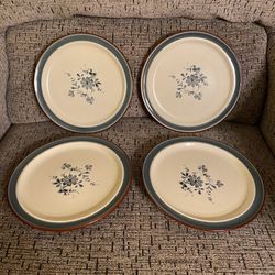 Set of 4 Noritake Stoneware 8344 PLEASURE Salad Plates 8 1/4” Made in Japan