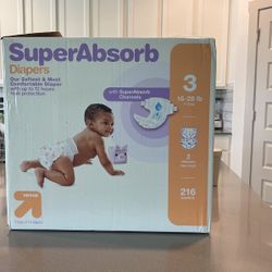 Half Box Size 3 Diapers 108 Count