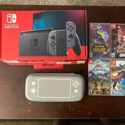 Nintendo Switch With Games And Case