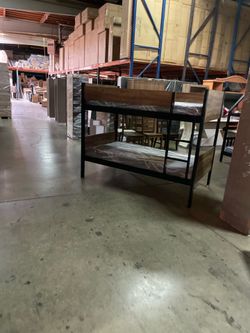 Twin bunk bed. Available in espresso, white,. Bunk bed only-$220. With mattresses-$399. Assembly required. Assembly not included. Tax included. Free d