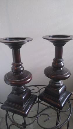 Tall Brownish Candle Holders