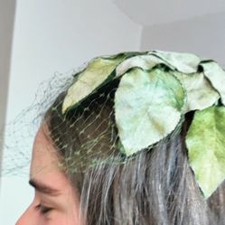 Vintage Faux Leaf "Birdcage" Netting Hat