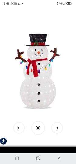 8' Large Lighted Pop-Up Snowman