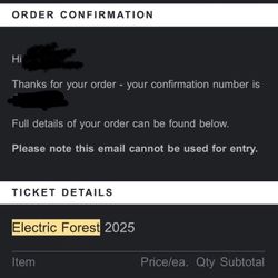 Electric Forest 2025 4 Day Pass