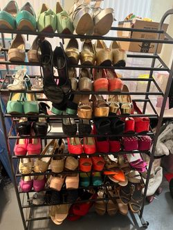 40 pairs of high heels pumps and shoe rack