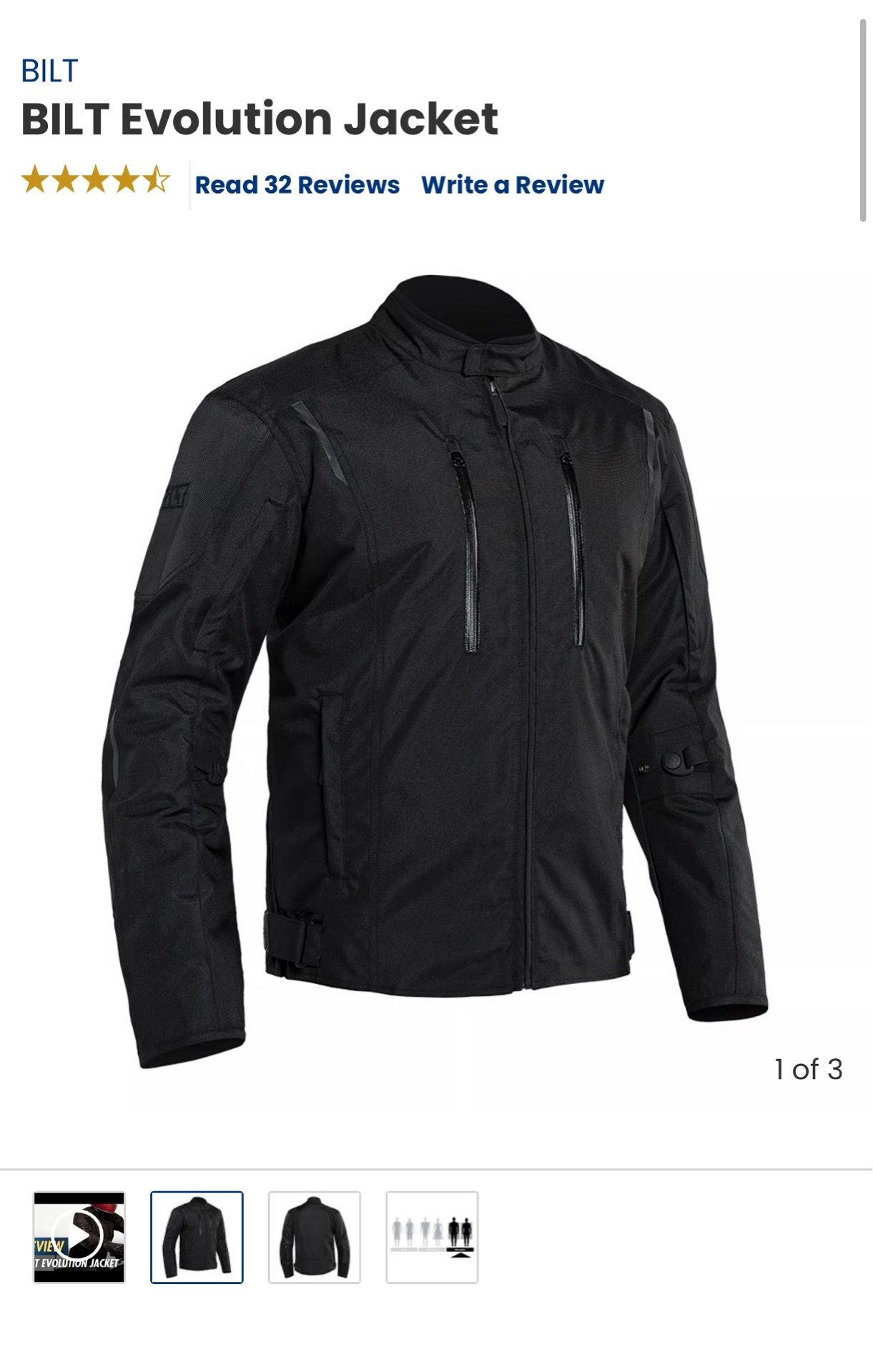 Motorcycle Jacket XL- BILT