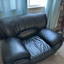 Black Leather Couch Set