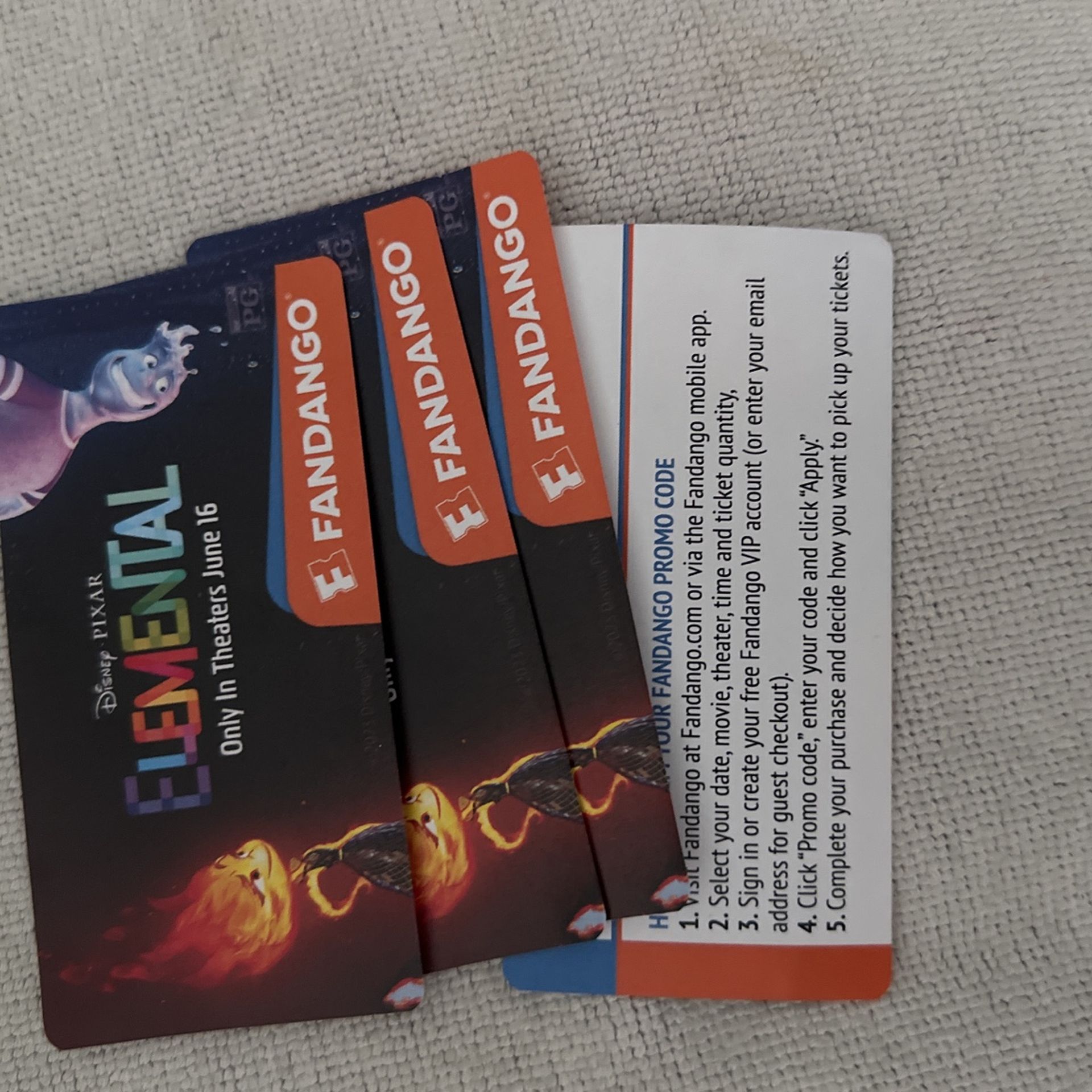 Elemental Movie Ticket Vouchers