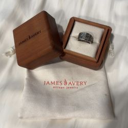 *RETIRED* James Avery Scroll Open Adorned Wide Band ring