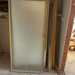 Glass Shower Door With Side Rails 