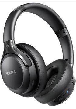 BERIBES WH202A Wireless Bluetooth Over-Ear Headphones Black Mic 40mm 3.5mm
