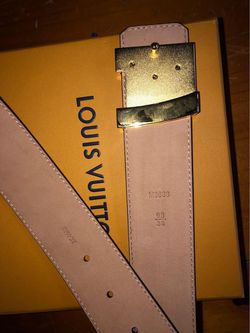 Brown Brand Logo Louis Vuitton Leather Belt