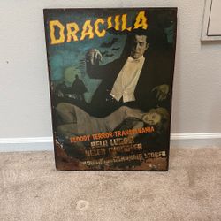 Antique Bela Lugosi Dracula Poster On Wood 