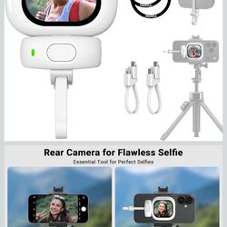 Vlogmate Mini Phone Vlog Selfie Monitor Screen, Phone Holder Clip Mount for Rear Camera Selfies/Vlogging/Live/TikTok,Selfie Screen Compatible with iPh