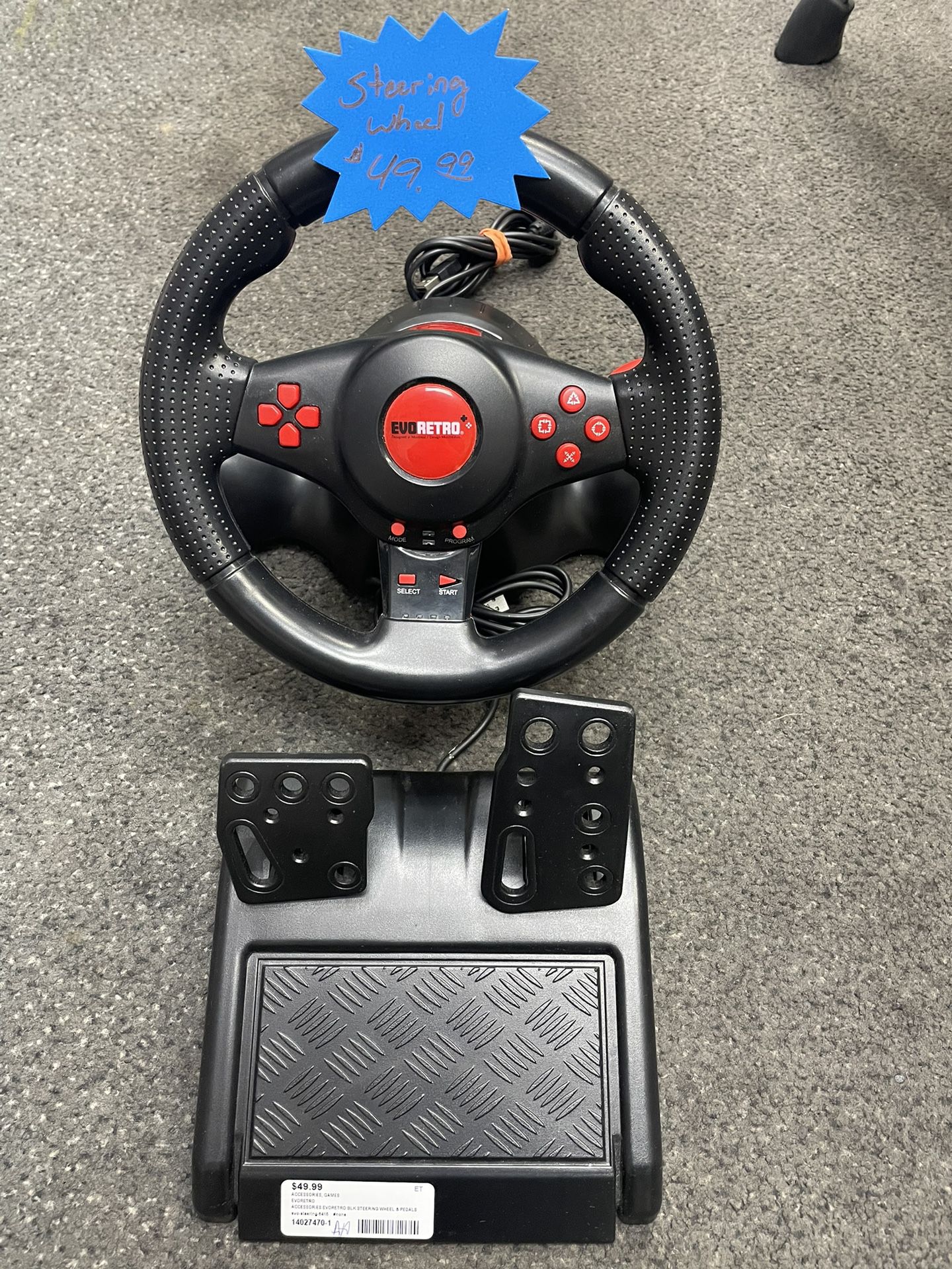 Evoretro Steering Wheel/Pedal Set 