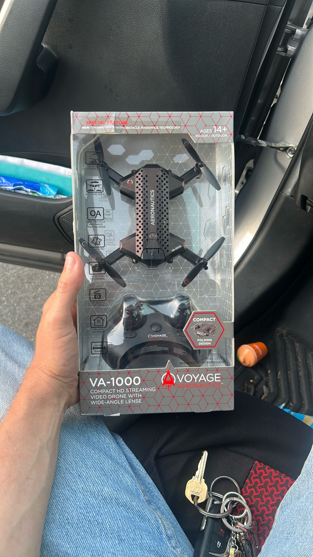 Compact HD streaming video drone with wide angle lens