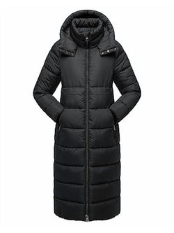 NUTEXROL Womens Winter Maxi Long Parka Coats Puffer Down Quilted Jacket with Hood