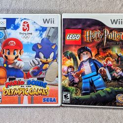 Nintendo Wii - 2 games: Mario & Sonic Bejing Olympics & LEGO Harry Potter *CIB*